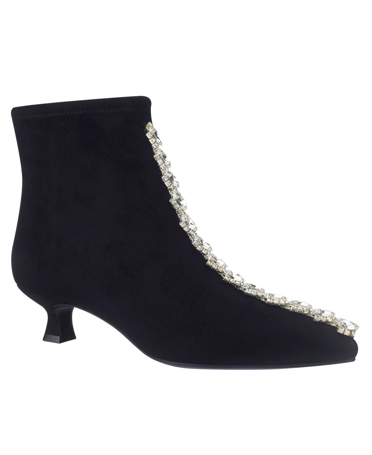 Impo Women's Garda Memory Foam Stretch Embellished Kitten Heel Booties In Black
