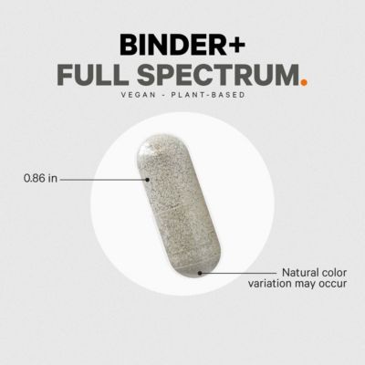 Binder + Systemic Binder Supplement - Activated Charcoal Pills, Bentonite Clay Mineral Powder, Fulvic & Humic Acids, Molybdenum, 90 Capsules