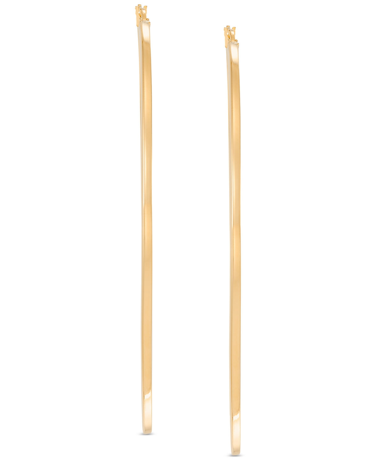 Macy's Polished Square Tube Extra-large Hoop Earrings In 14k Gold-plated Sterling Silver, 80mm In Gold Over Silver