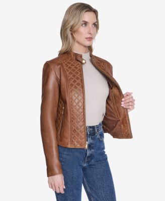 Women's Marlette quilted lamb leather scuba jacket