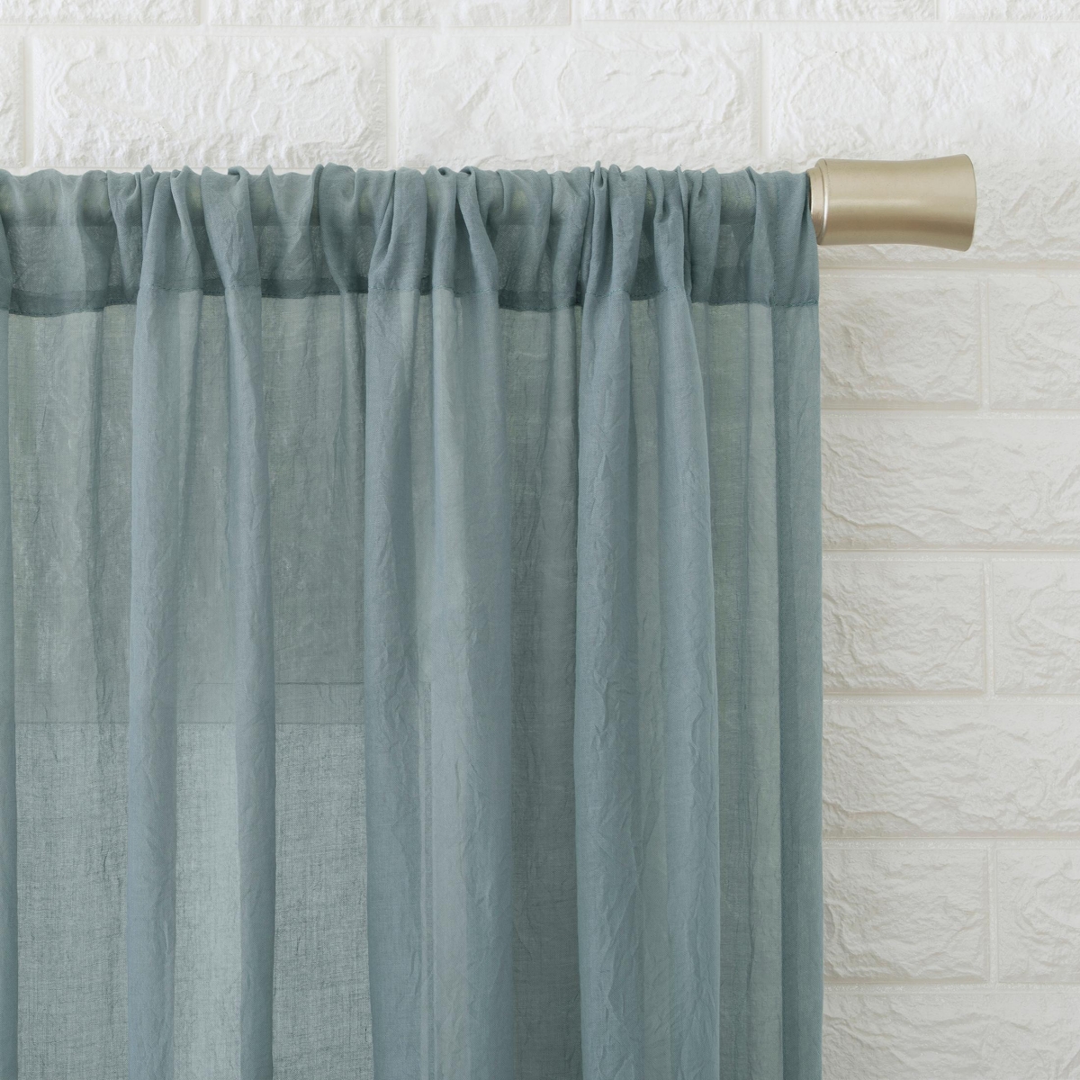 No. 918 Silvia Crushed Texture Semi-Sheer Rod Pocket Curtain Panel