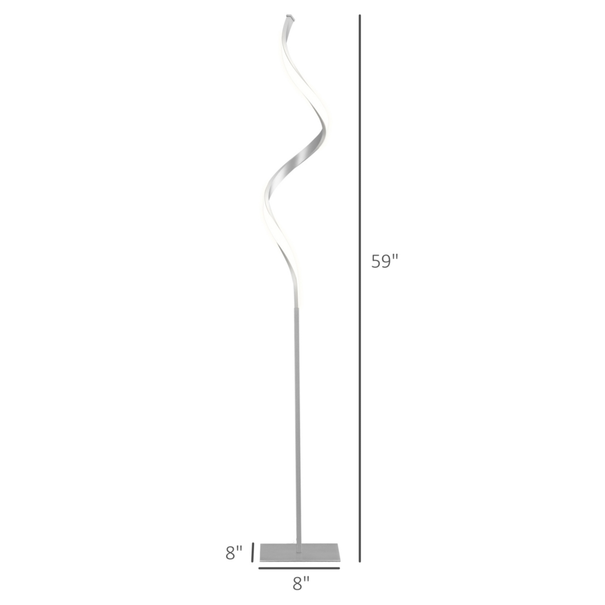 Streamdale Furniture Modern Led Floor Lamp with Warm White, Square Base, and Foot Switch