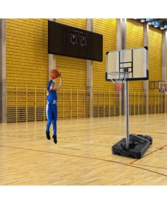 Basketball Hoop with 5.4-6.6FT Adjustable Height and 50 Inch Backboard-Black