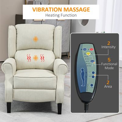Vibration Massage Recliner Sofa with Heat and Footrest