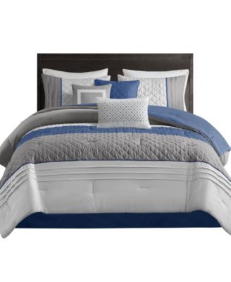 Jenson 7-Pc. Color Block Stripe Comforter Set, Queen