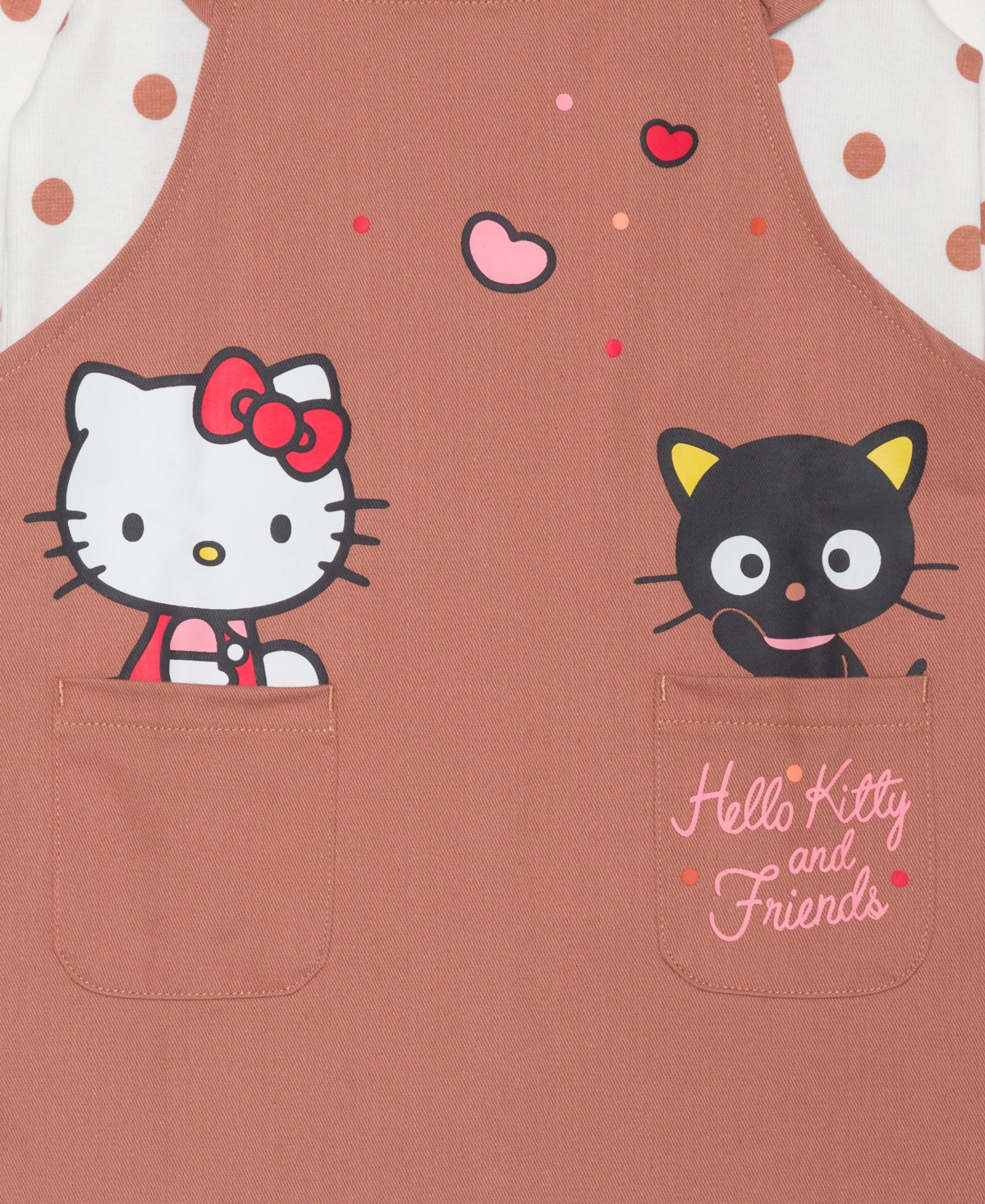 Hello Kitty Toddler and Little Girls Long Sleeve Top and Skirtall Dress, 2-Piece Set