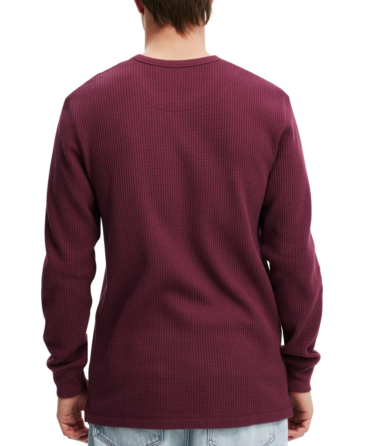 COTTON ON MEN'S CHUNKY WAFFLE LONG SLEEVE T-SHIRT 