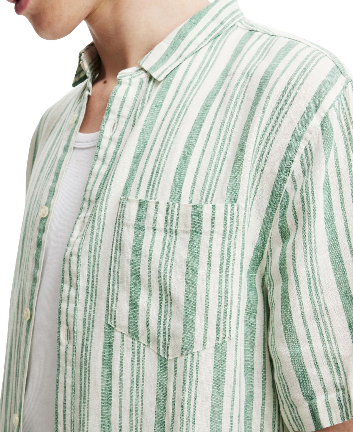Cotton On Men's Linen Short Sleeve Shirt
