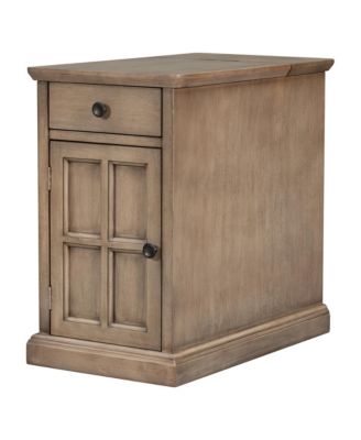  Classic Vintage End Table with USB Ports and Drawer