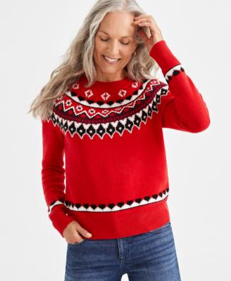 Style Co Petite Fair Isle Flow Pullover Sweater Created for Macy s Macy s