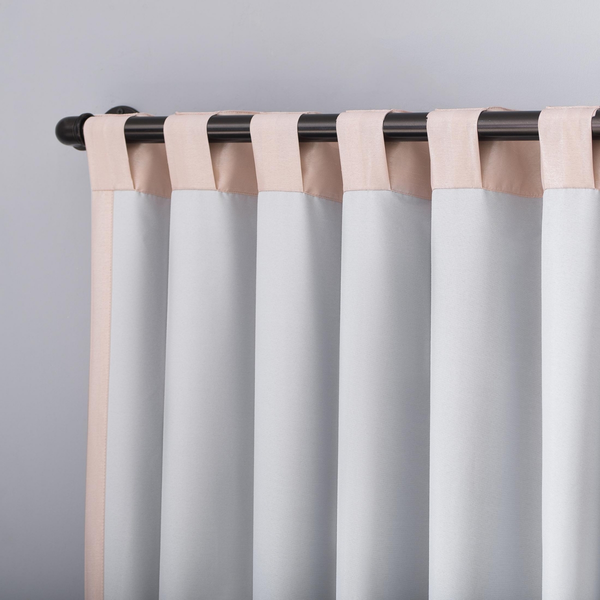 Sun Zero Evelina Faux Dupioni Silk Beaded Tassels Thermal Extreme 100% Blackout Back Tab Curtain Valance