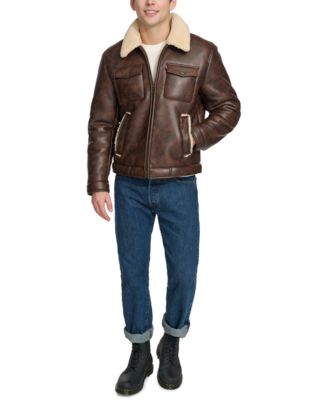 Men's Faux-Shearling Full-Zip Trucker Jacket