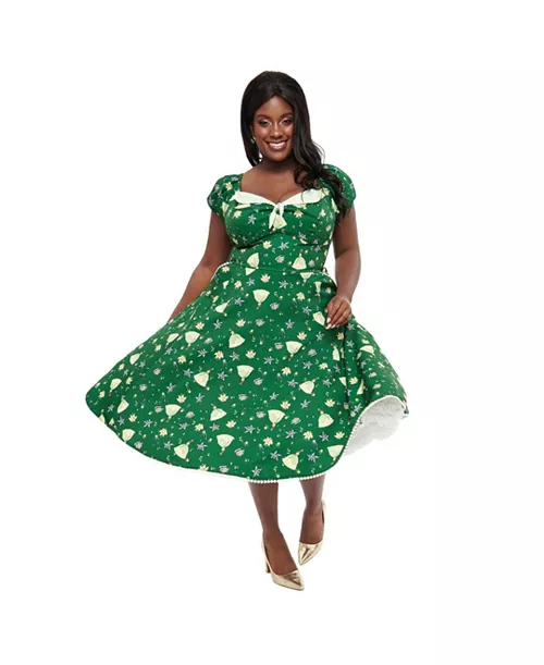 plus size 1950s sweetheart swing dress