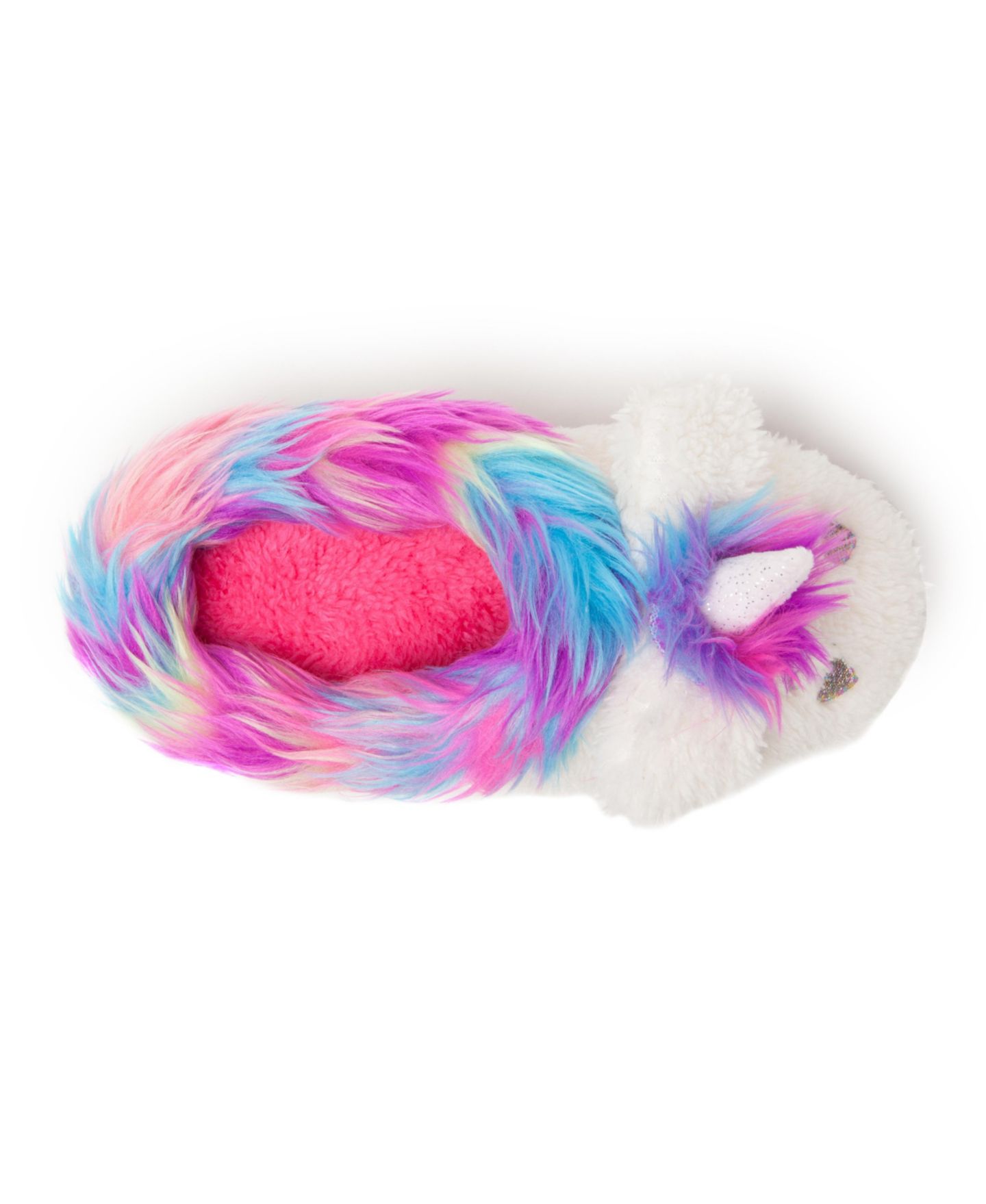Детские тапочки Dearfoams Girls Peyton Novelty Unicorn Fuzzy Slipper, цвет: Розовый — фото 5