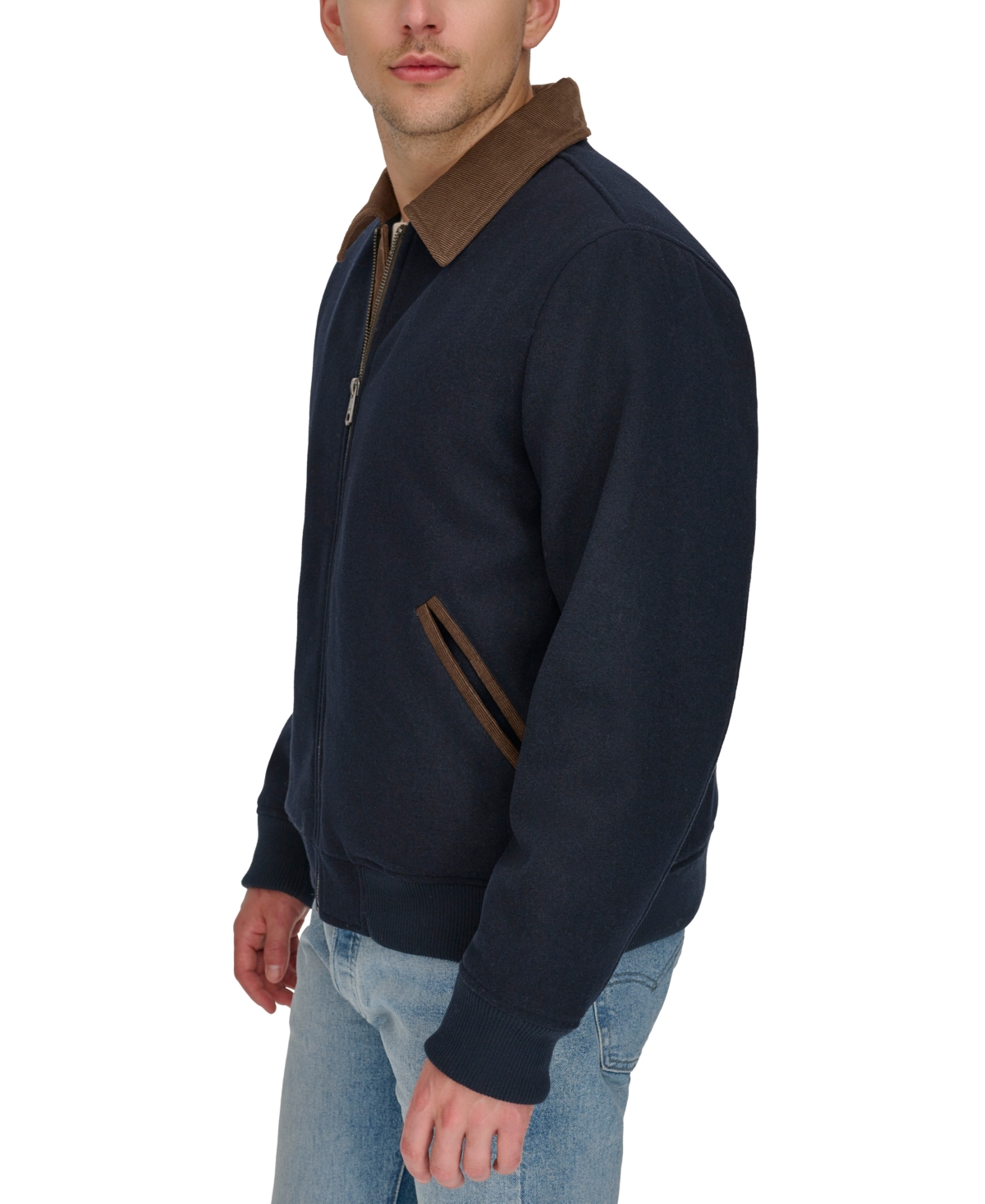 Levi's Men's Zip Corduroy-Collar Jacket