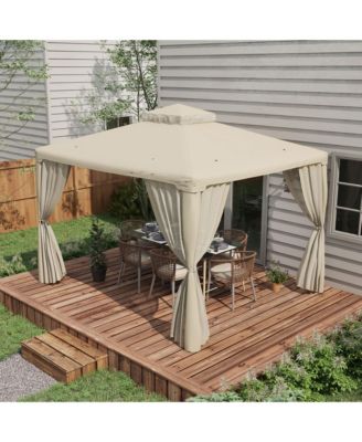 9.6' x 11.6' Patio Gazebo: Garden Canopy Shelter with Netting