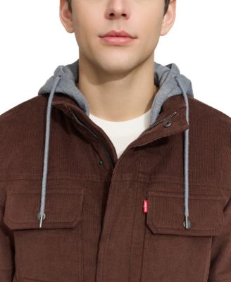 Men's Hooded Corduroy Zip Jacket