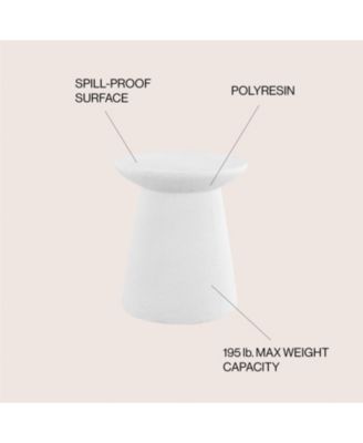 Hollie Minimalist Modern Drum Indoor/Outdoor Accent Table Pedestal