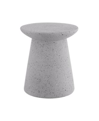 Hollie Minimalist Modern Drum Indoor/Outdoor Accent Table Pedestal