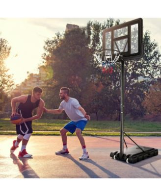 Adjustable Portable Basketball Hoop Stand with Shatterproof Backboard Wheels