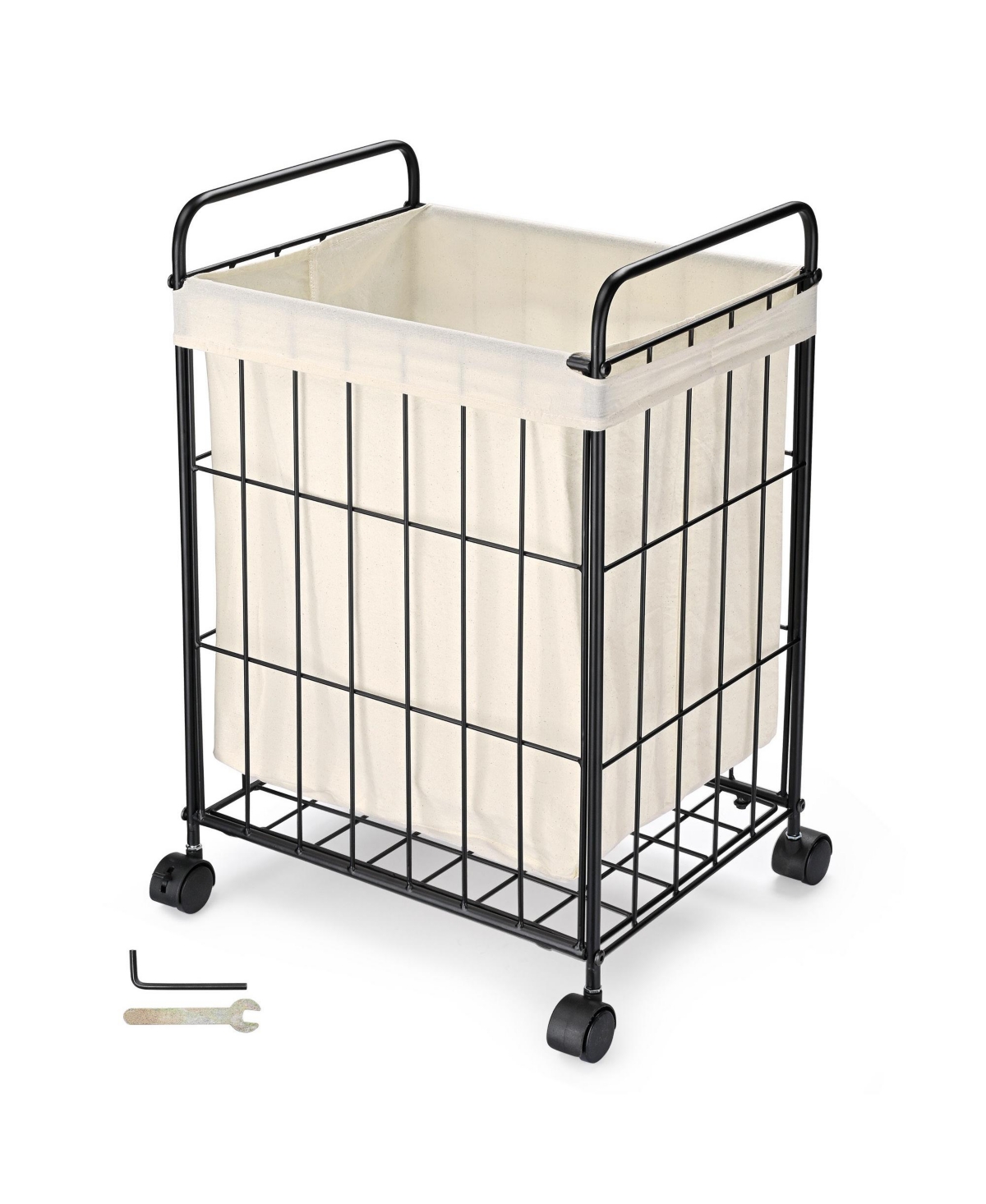 Laundry Hamper with Wheels Clothes Storage Bin Rolling Cart Industrial Style