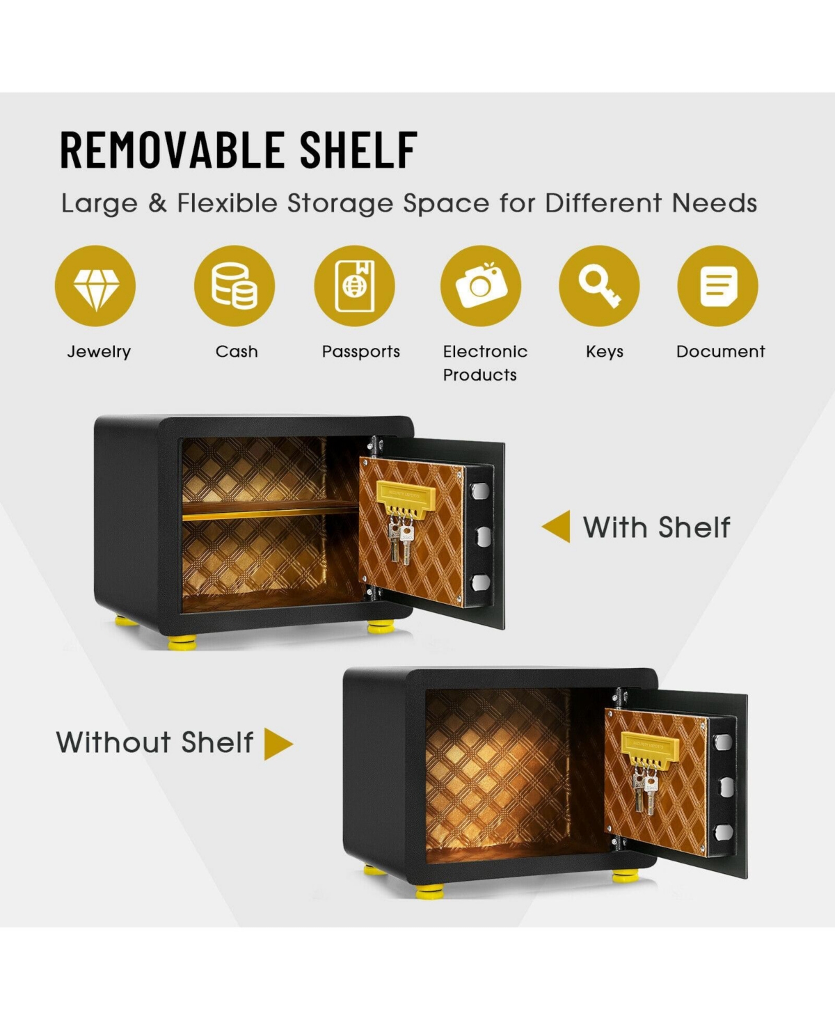 Skonyon 1.0 cu ft Fireproof Waterproof Electronic Safe Box with Digital Keypad and Key