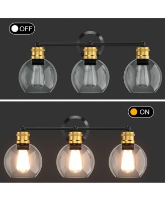 Modern 3-light Bubbled Glass Vanity Light