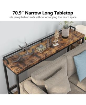 Streamdale 1 Pc Wood Console Table 70.9 Inch Extra Long Rustic Industrial Style Entryway Hallway Sofa Bar Table Living Room