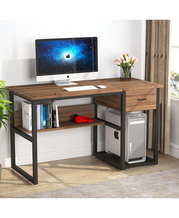 Tribesigns Drafting Table with Storage Drawers, Drawing Computer Desk ...