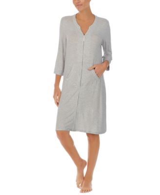 Women's Zip-Front 3/4-Sleeve Robe