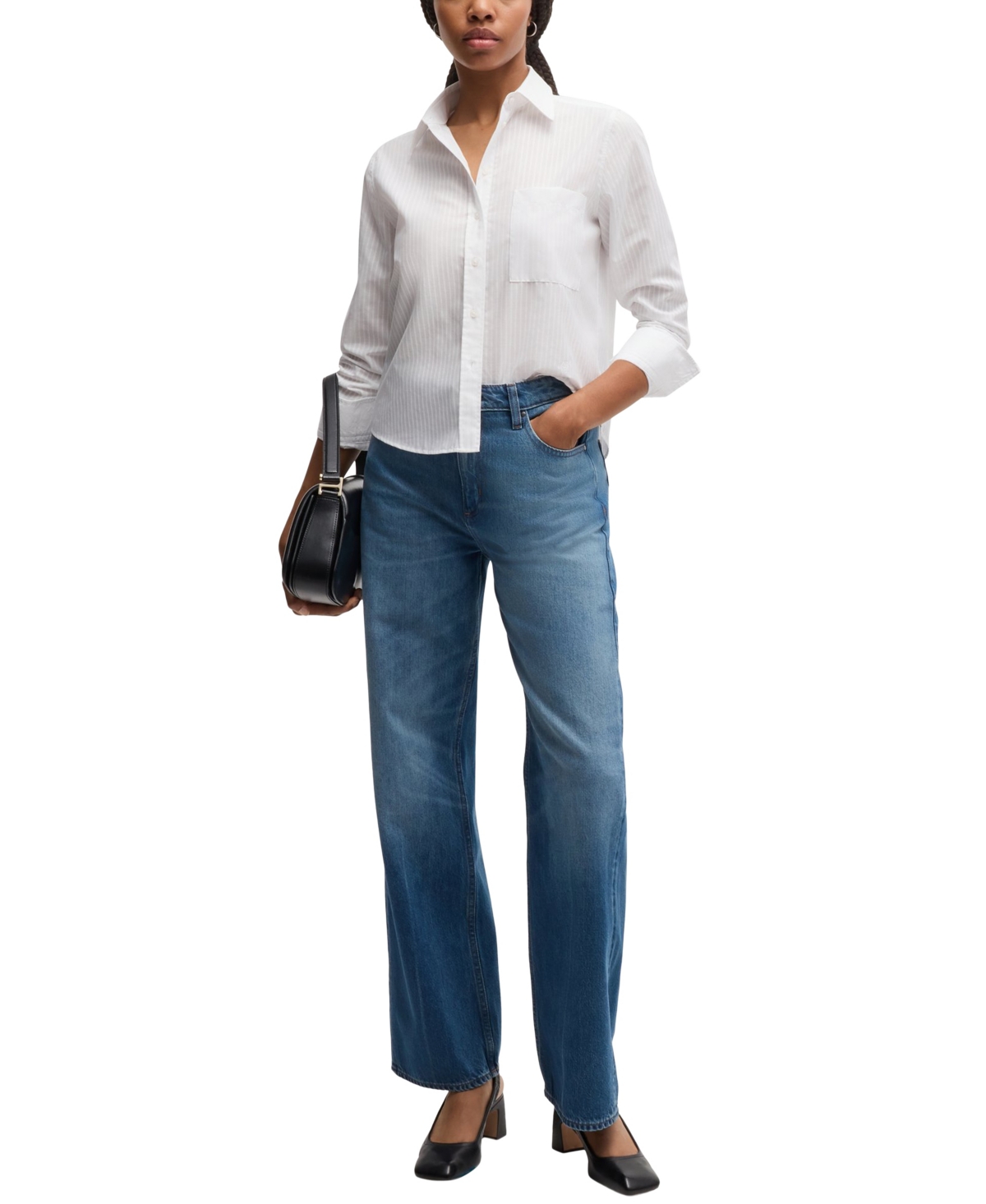 Boss by Hugo Boss Women's Striped Regular-Fit Blouse
