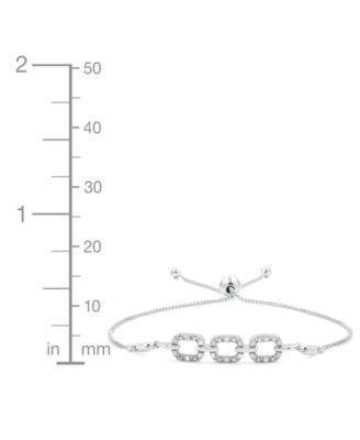 Diamond Oval Triple Link Bolo Bracelet (1/6 ct. t.w.) in Sterling Silver
