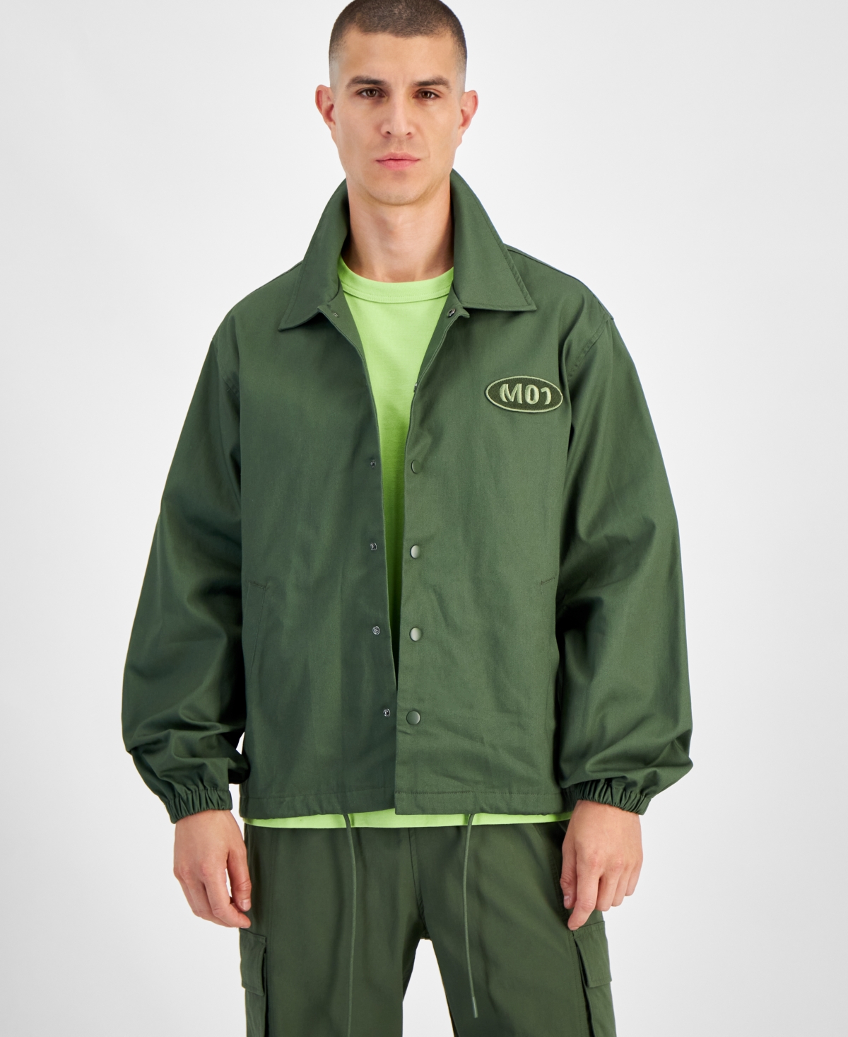 Men's Twill Coaches Jacket, Created for Macy's - Wild Ivy