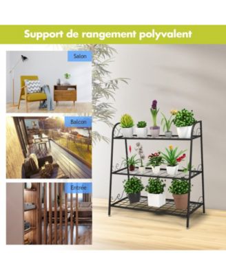 3-Tier Metal Plant Stand Shelf Display Rack for Plants Shoes Flowerpot