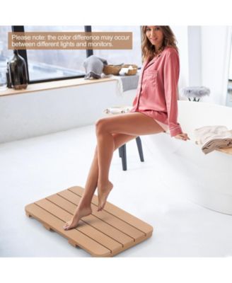 Waterproof HIPS Spa Shower Mat for Bathroom with Non Slip Foot Pads-Brown