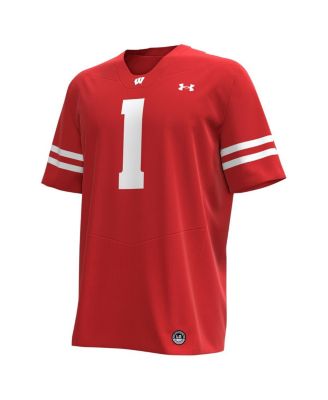 Men's 1 Wisconsin Badgers Replica Football Jersey