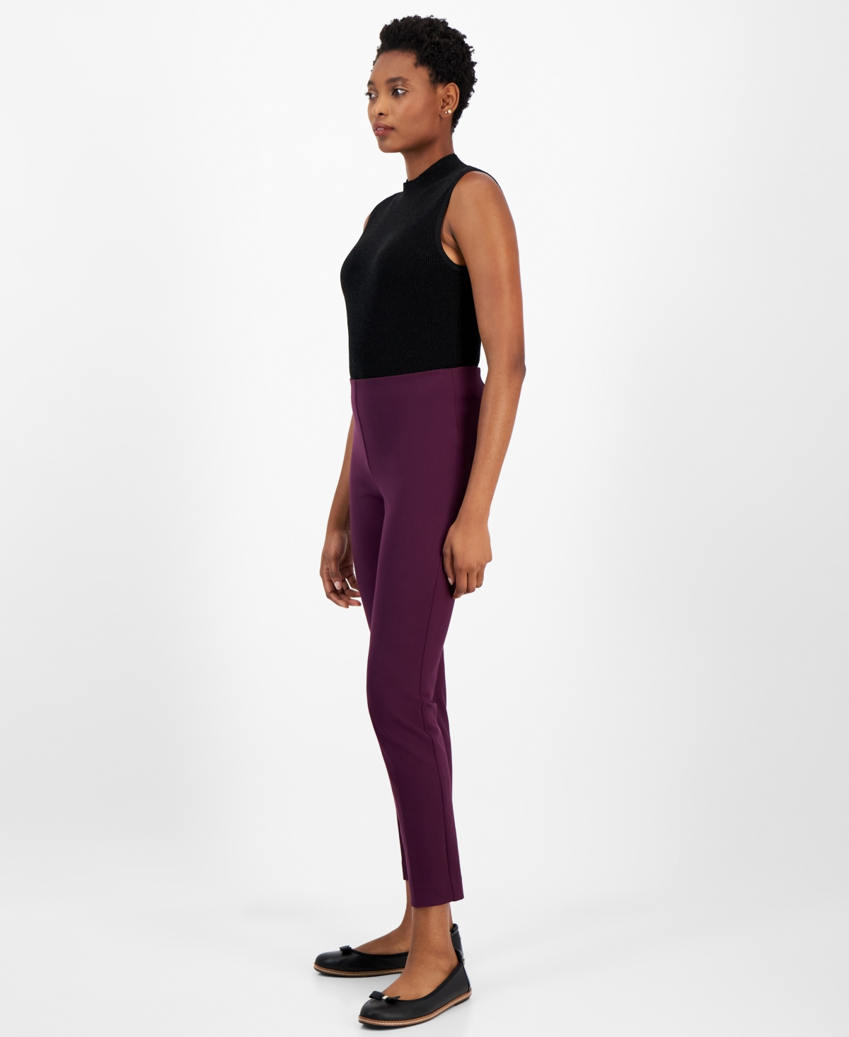 Anne Klein Petite Hollywood Pull-On Slim-Leg Pants