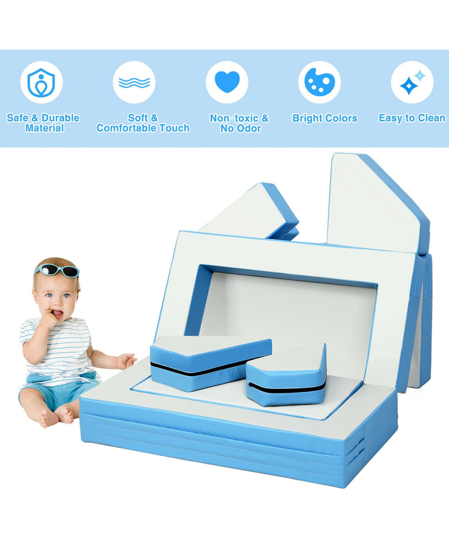 4-in-1 Crawl Climb Foam Shapes Playset Softzone Toy Kids Toddler