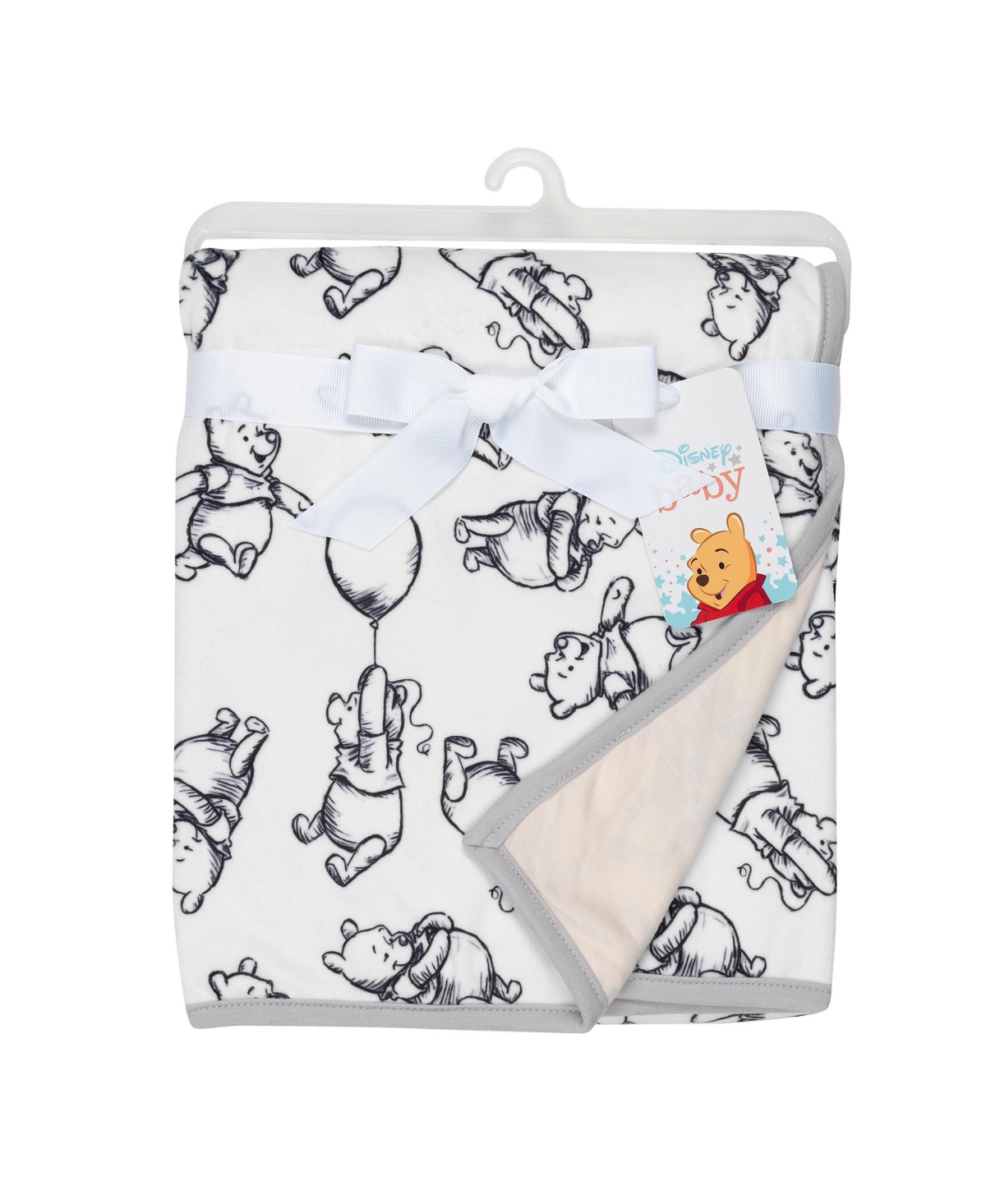 Lambs & Ivy Disney Baby Winnie The Pooh Baby Blanket - Tan/Cream Jersey/Minky