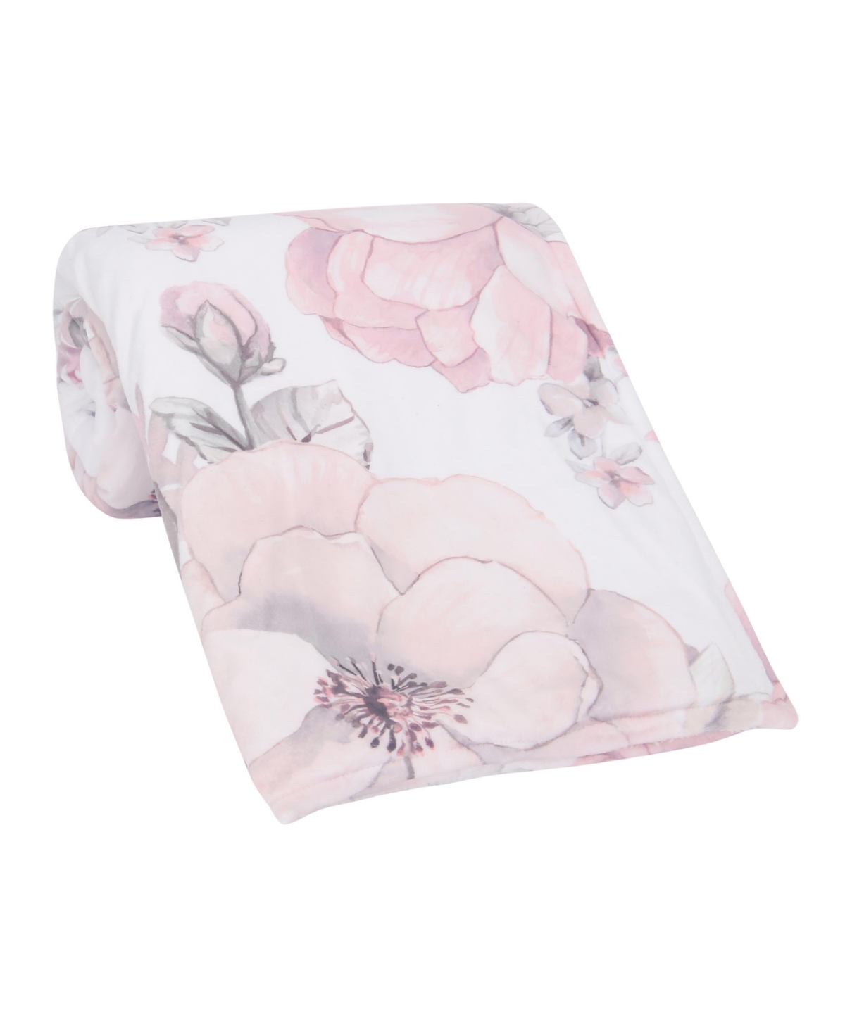 Lambs & Ivy Botanical Baby Watercolor FloralFleece Baby Blanket - Pink