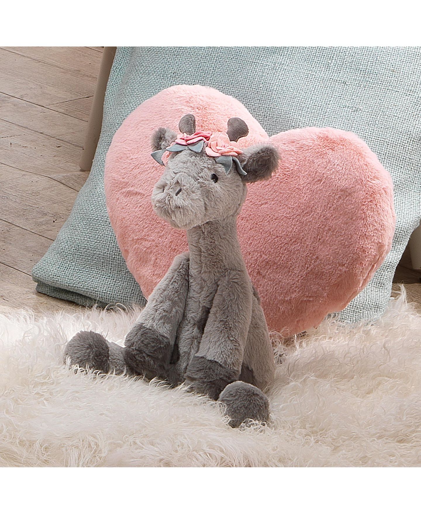 Детская мягкая игрушка Lambs & Ivy Giraffe Skylar 12" High-Pile Minky Plush, цвет: Серый — фото 6