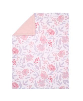 Lavender Floral Pink/Purple Soft Fleece Baby Blanket