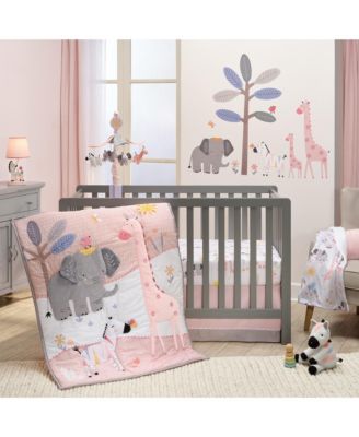 Jazzy Jungle Zebra White/Peach Nursery Lamp with Shade & Bulb