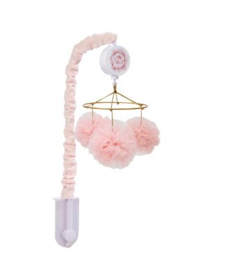Secret Garden Pink Pom Pom Musical Baby Crib Mobile Soother Toy