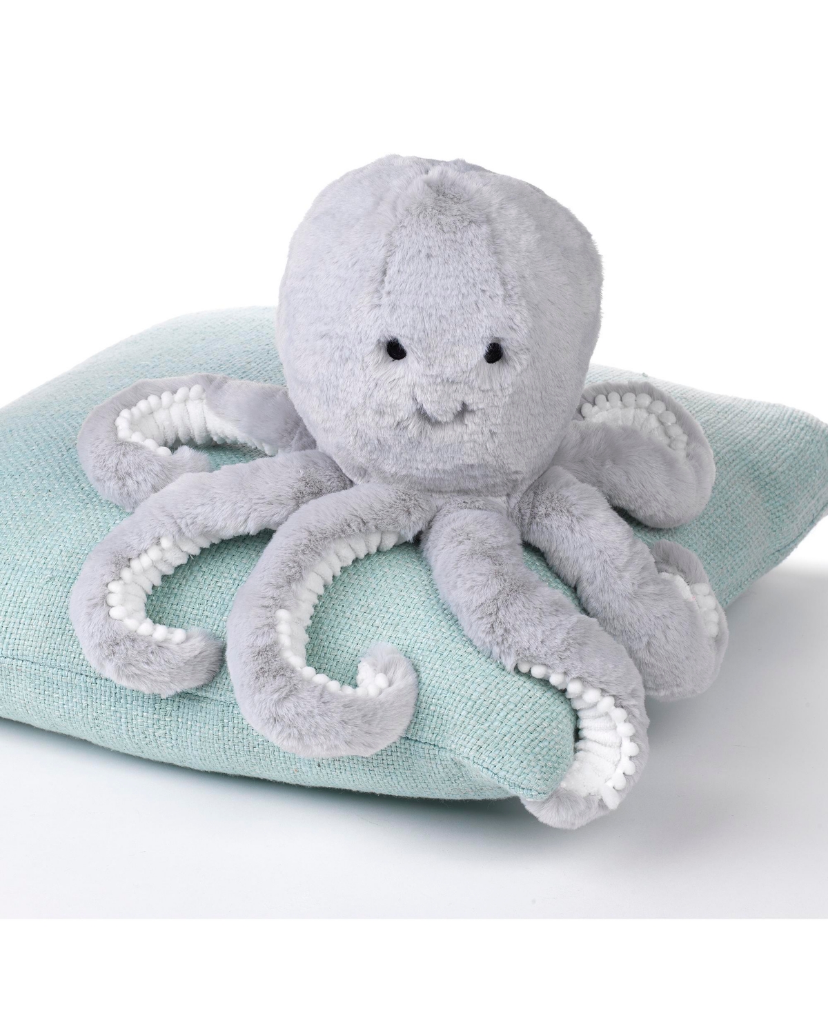 Lambs & Ivy OceanPlush Gray Octopus Stuffed Animal Toy - Inky - Blue