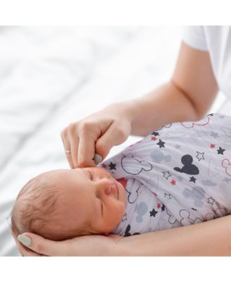 Disney Baby Mickey Mouse Muslin Swaddle Blanket & Plush Gift Set