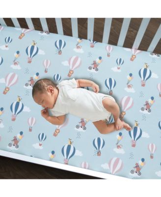 Up Up & Away 3-Piece Animals/Hot Air Balloon Crib Bedding Set