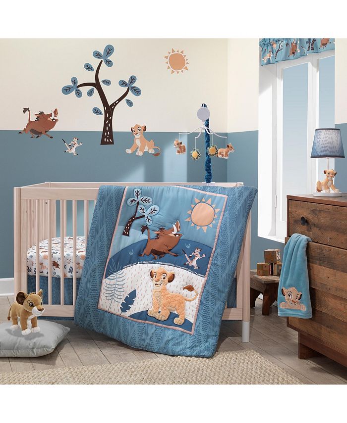 Lambs & Ivy Disney Baby Lion King Adventure Blue Lamp with Shade & Bulb ...