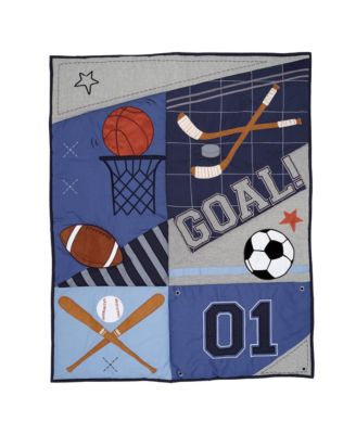 Baby Sports 3-Piece Football/Basketball Baby Crib Bedding Set