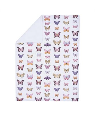 Butterfly Dreams Ultra-Soft Fleece/Faux Shearling Baby Blanket